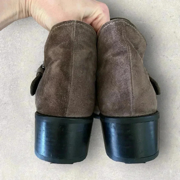 Stuart Weitzman Suede Booties Sz 10 Brown - Picture 11 of 12